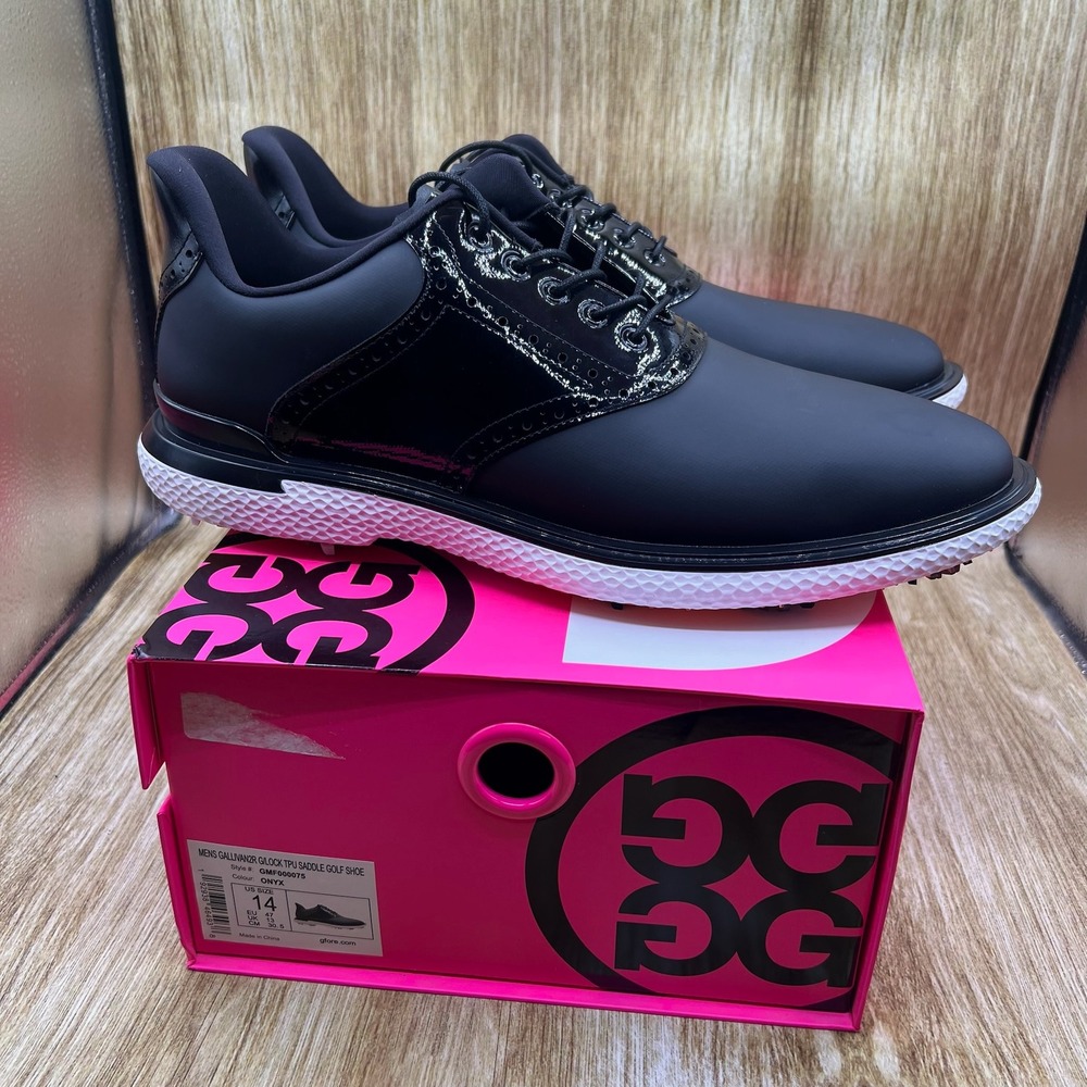 G/FORE Gallivan2R G/Lock TPU Saddle Golf Shoes Mens Size 14 Onyx Black GMF000075